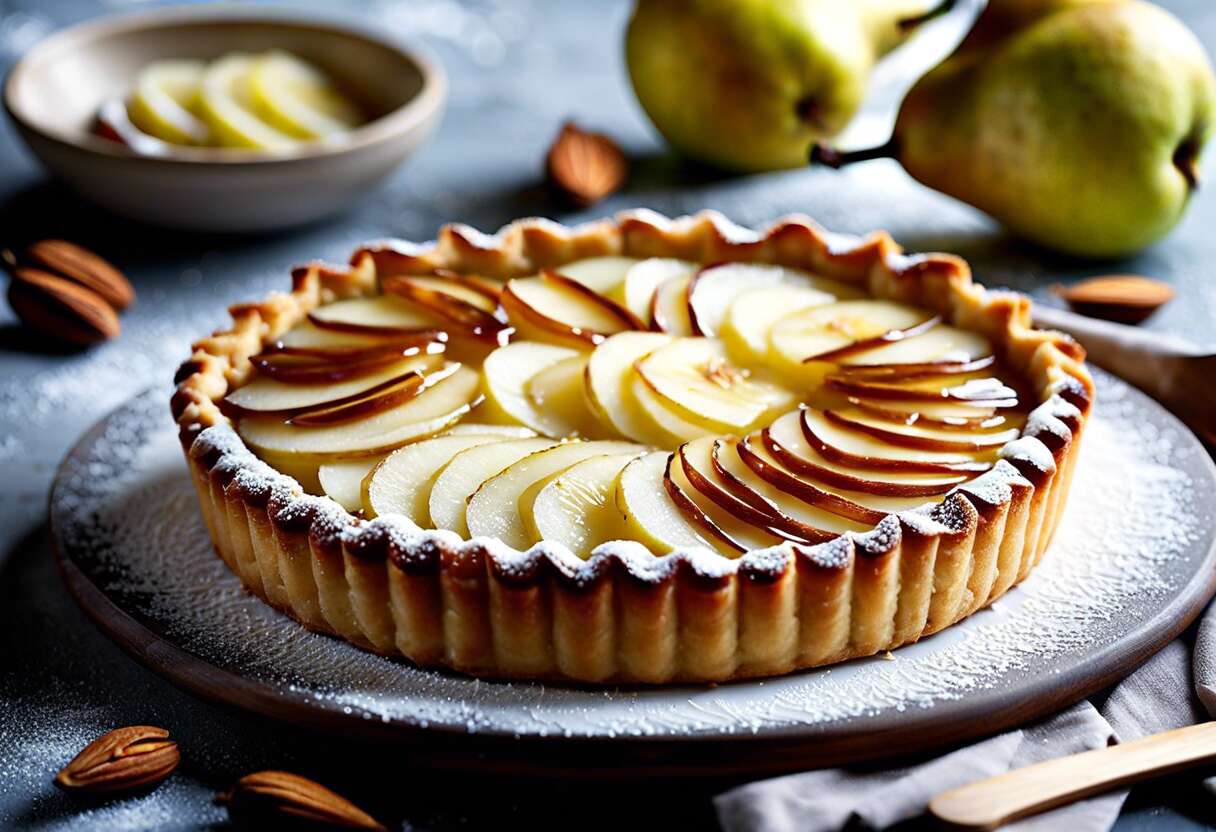 Tarte fine aux poires et amandes : jeu de textures et saveurs