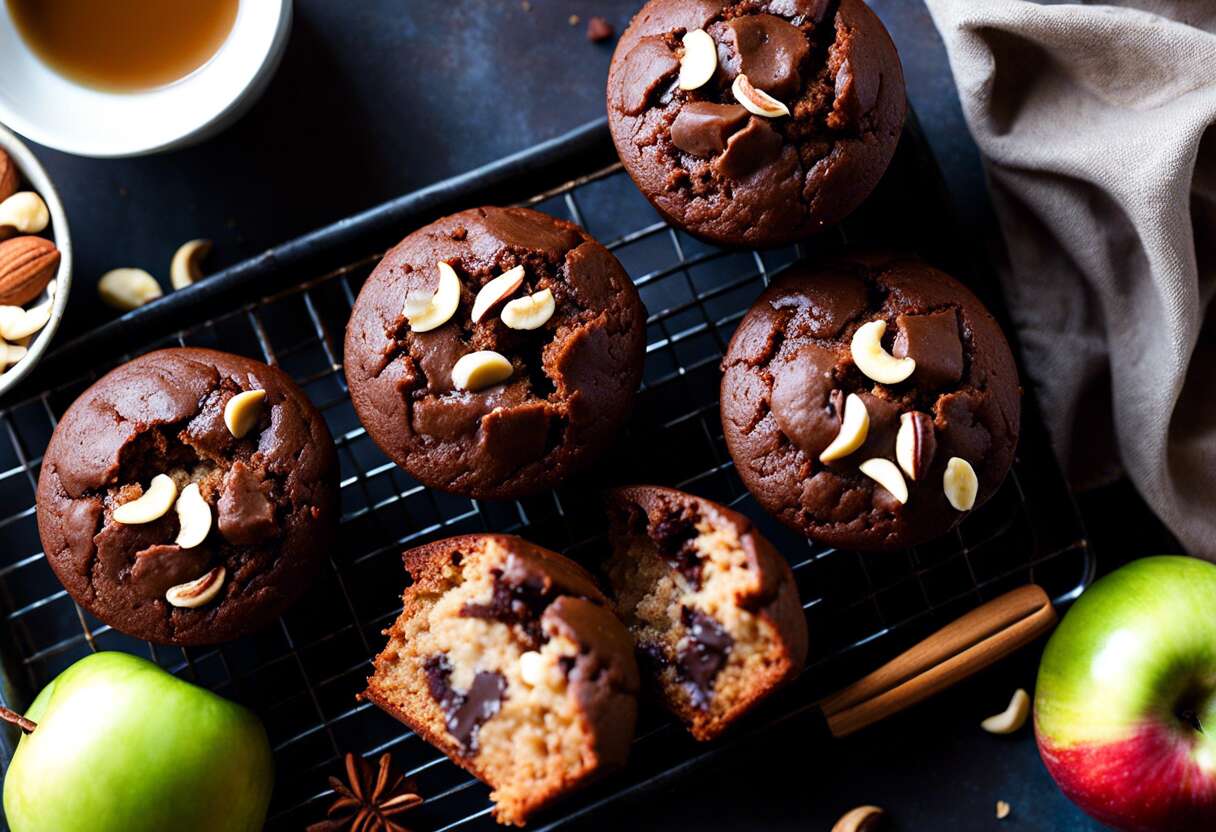 Muffins au cacao et aux noix de cajou vegan : recette facile et gourmande