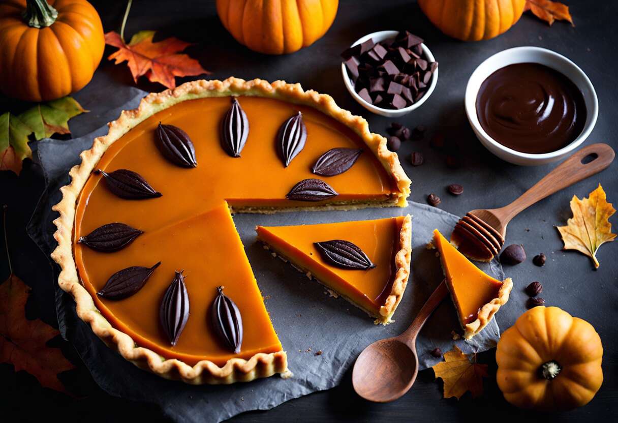 Recette de tarte à la courge butternut et chocolat vegan : saveurs automnales