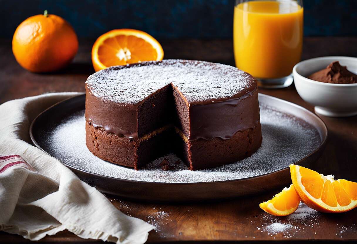 Gâteau au chocolat et à l'orange amère vegan : recette facile et délicieuse
