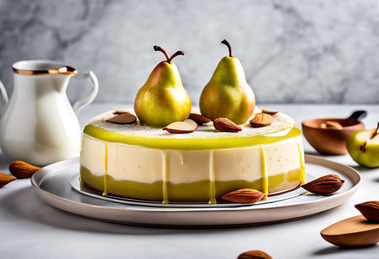 Entremets poire amande vegan : recette facile et gourmande