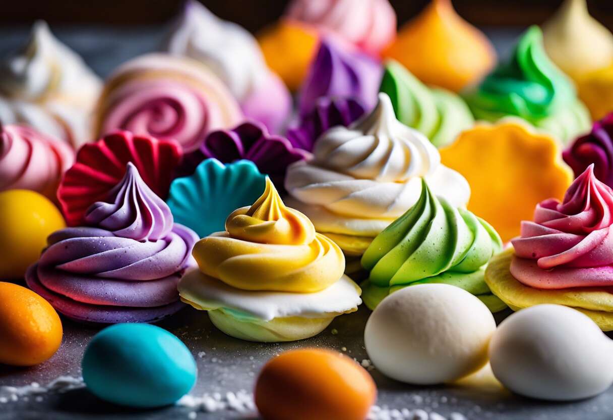Meringues décoratives : réussir des formes complexes et colorées