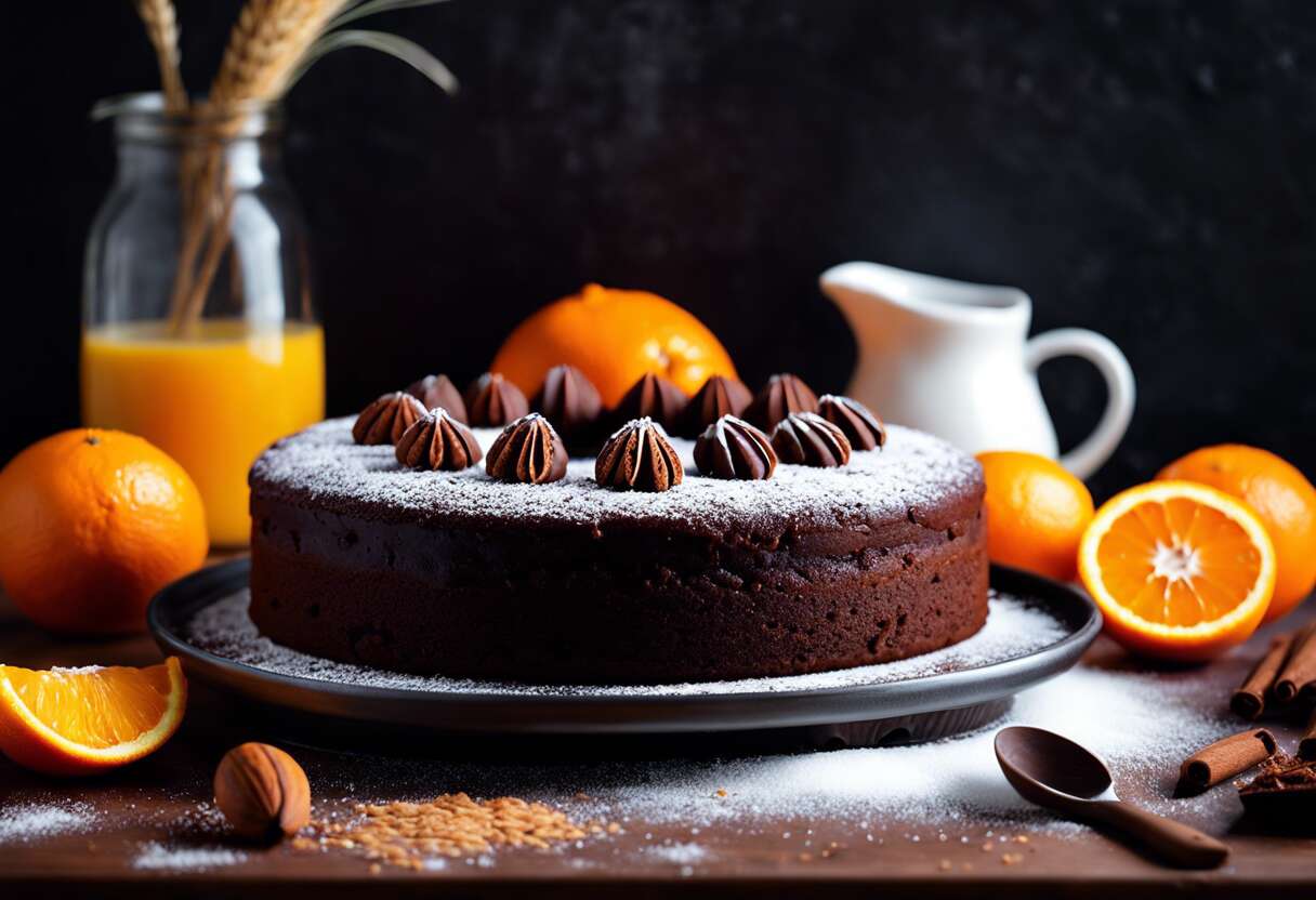 Gâteau au chocolat et à l'orange amère vegan : recette facile et délicieuse
