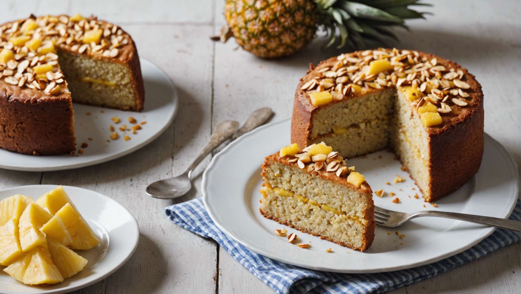 Recette vegan sans gluten : gâteau de semoule au millet, ananas et coco
