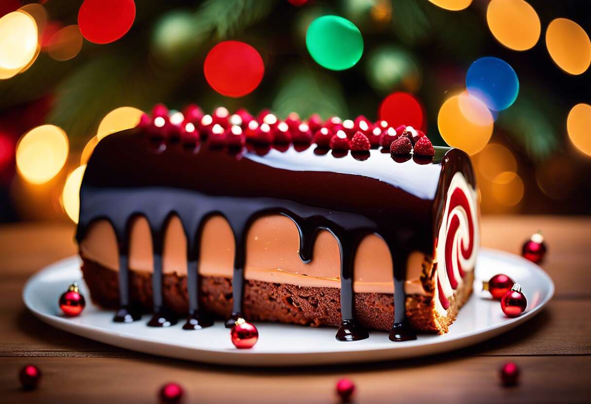 Le glaçage miroir : touche finale brillante pour votre bûche festive
