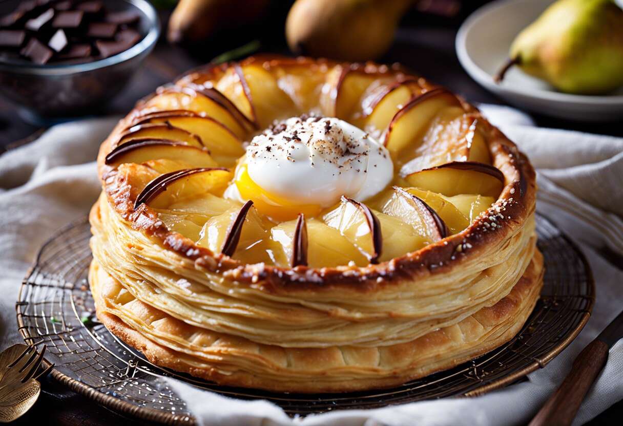 Explorer les saveurs : galette des rois aux poires et chocolat