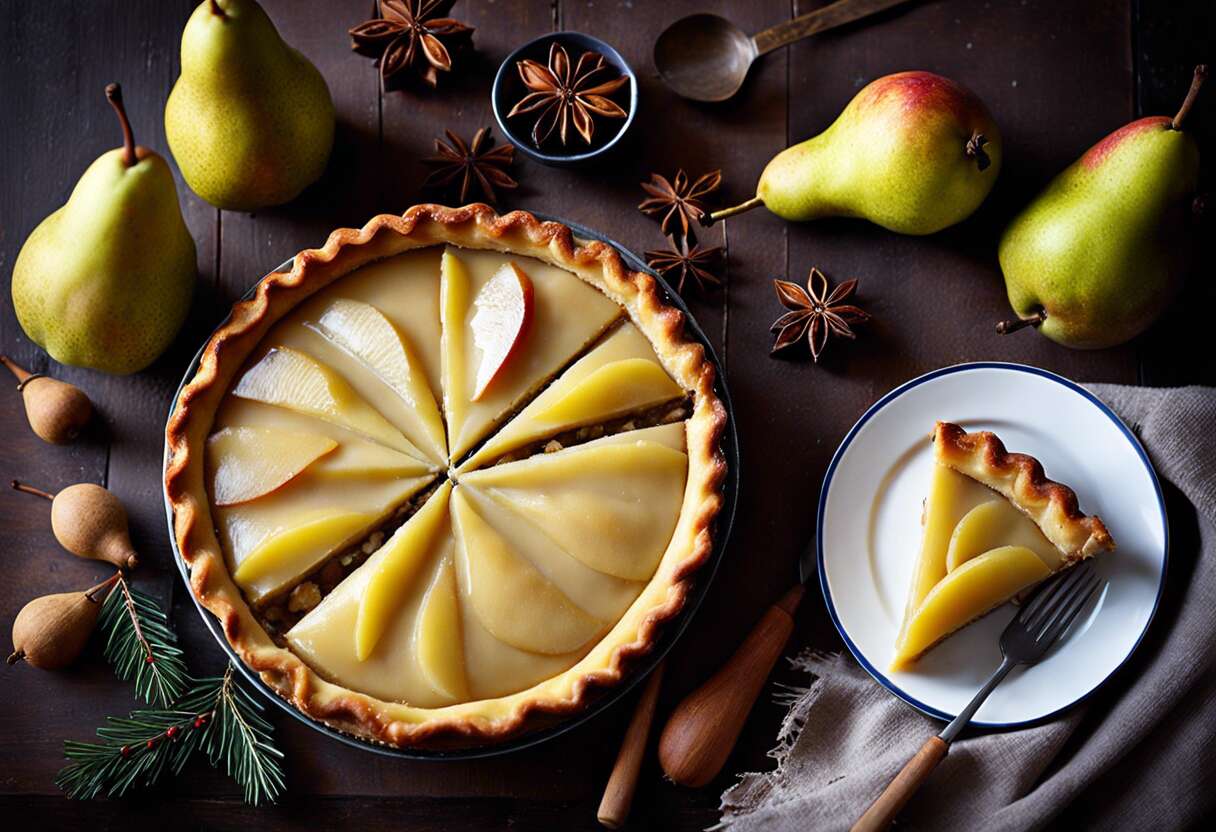 Festin hivernal : réconfortante tarte aux poires et épices chaudes