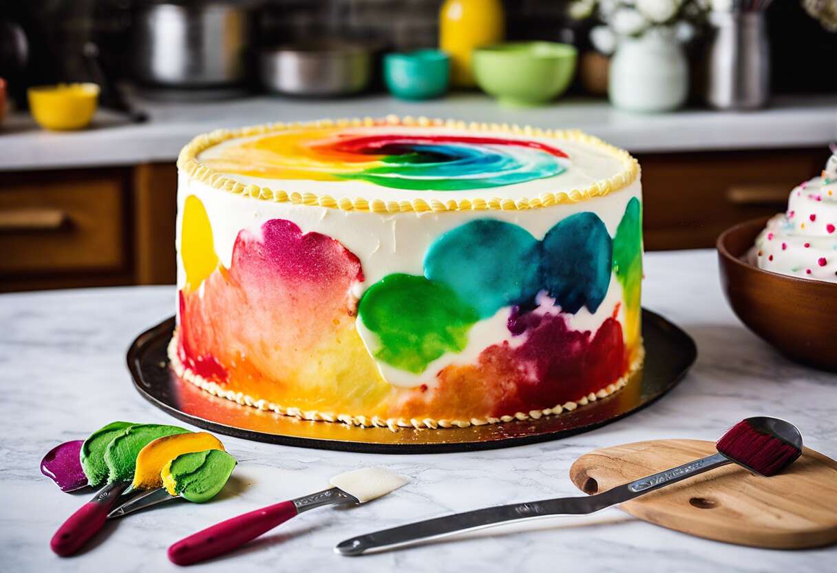 Utilisation créative du colorant alimentaire dans la décoration de gâteaux