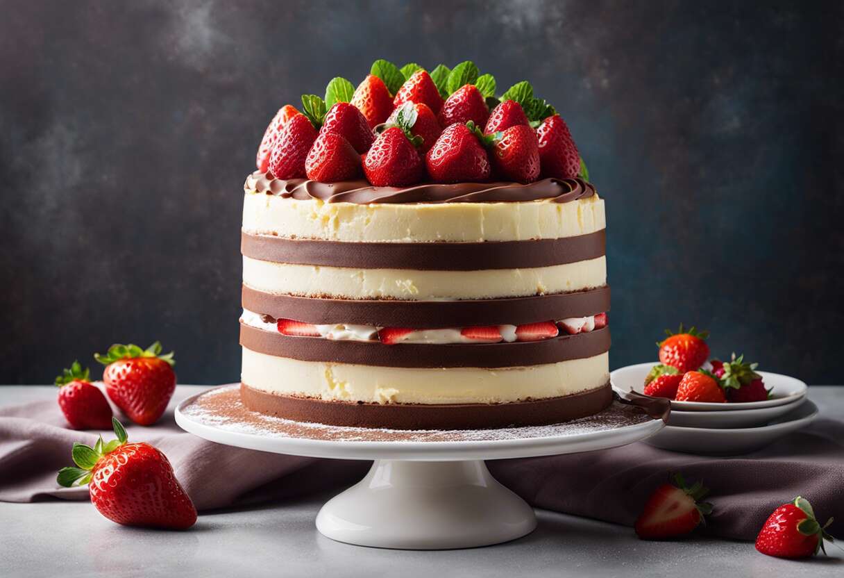 Recette de layer cake fraise-chocolat pour anniversaire : saveurs et gourmandise en 2024