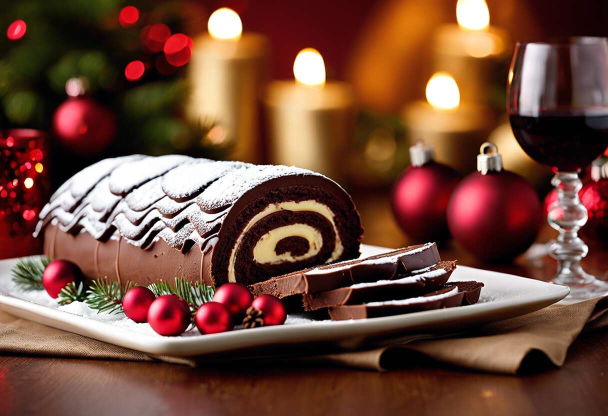 Recette facile de bûche de Noël au chocolat : plaisir gourmand des fêtes