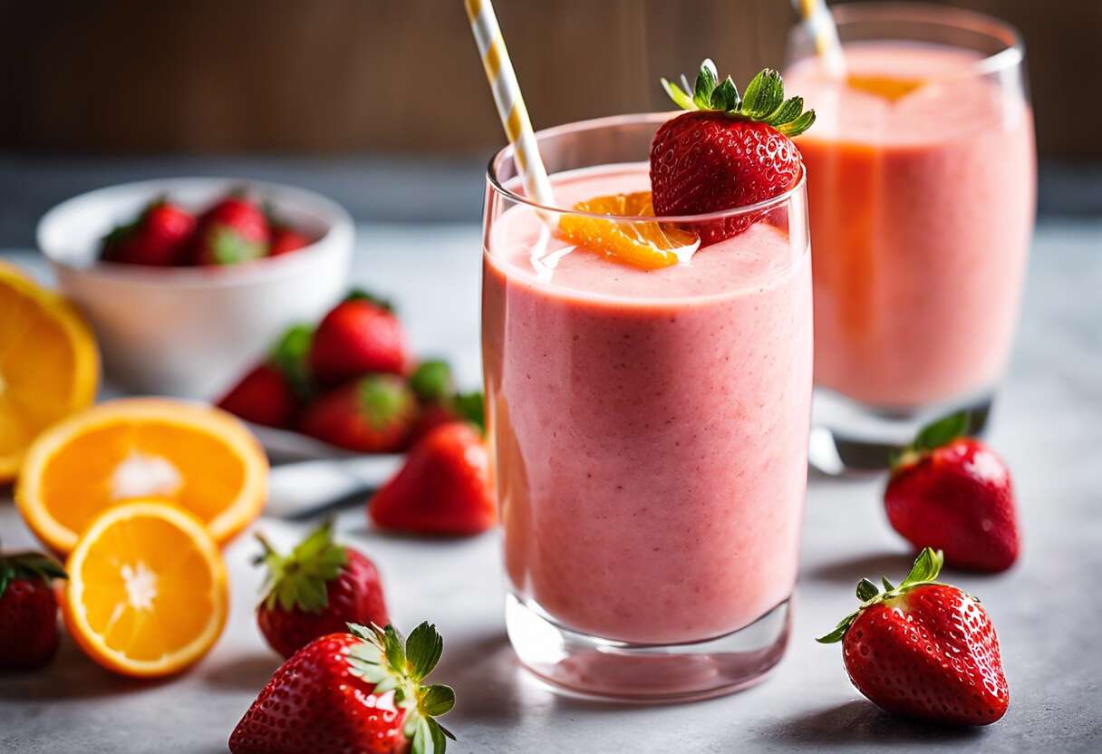 Recette facile et rapide de smoothie à la fraise