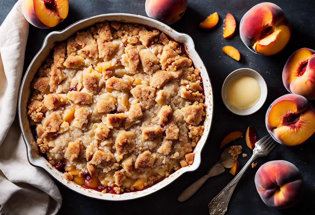Recette de crumble aux pêches facile et rapide : savourez l'été !