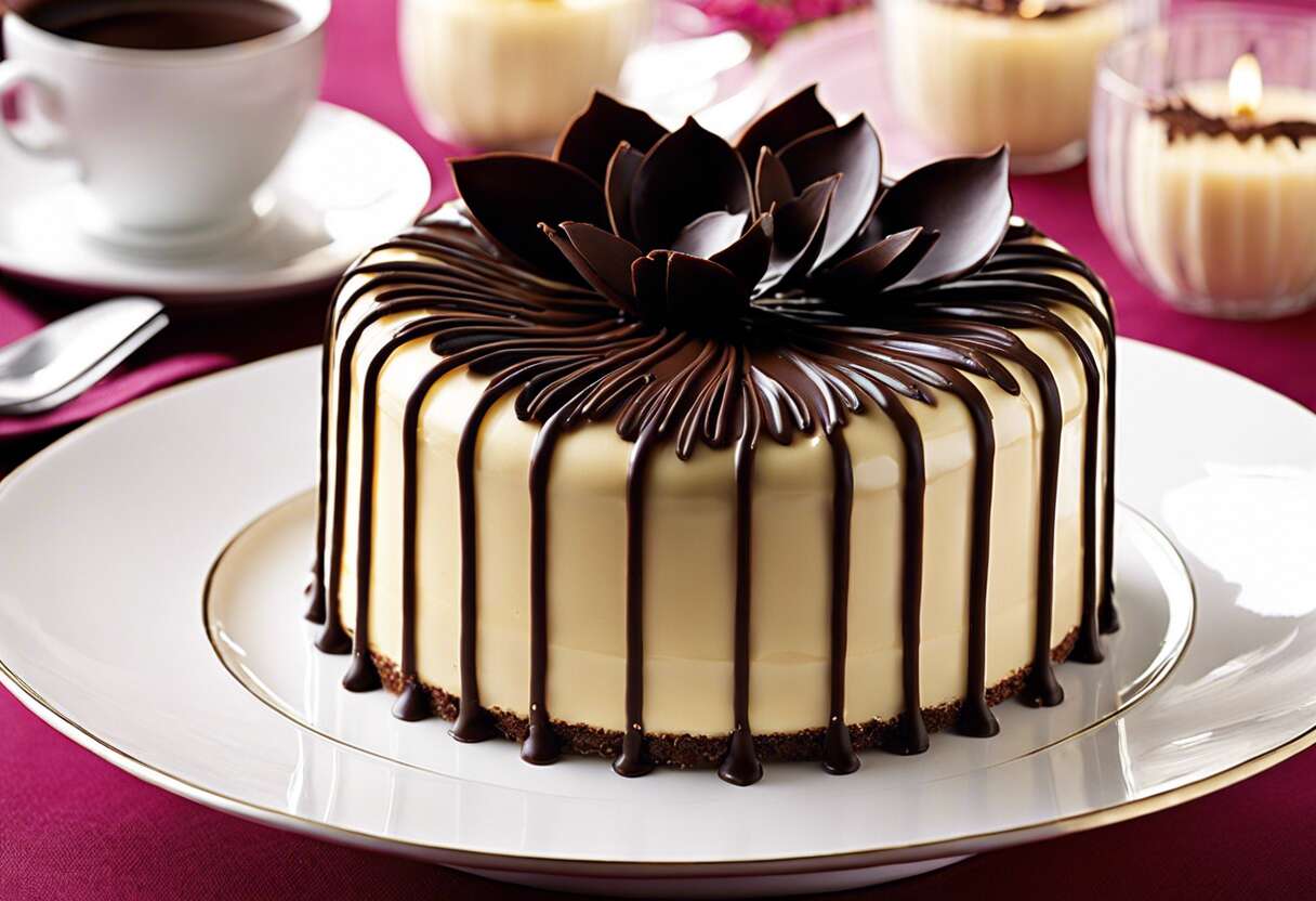 Recette d'entremets vanille-chocolat aux pétales : saveur et élégance
