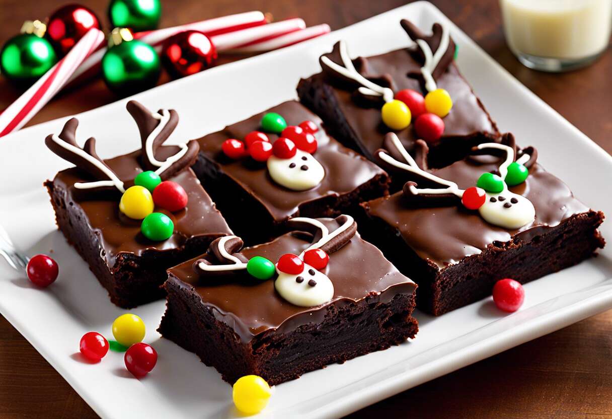 Recette de brownie renne de Noël : facile et gourmande