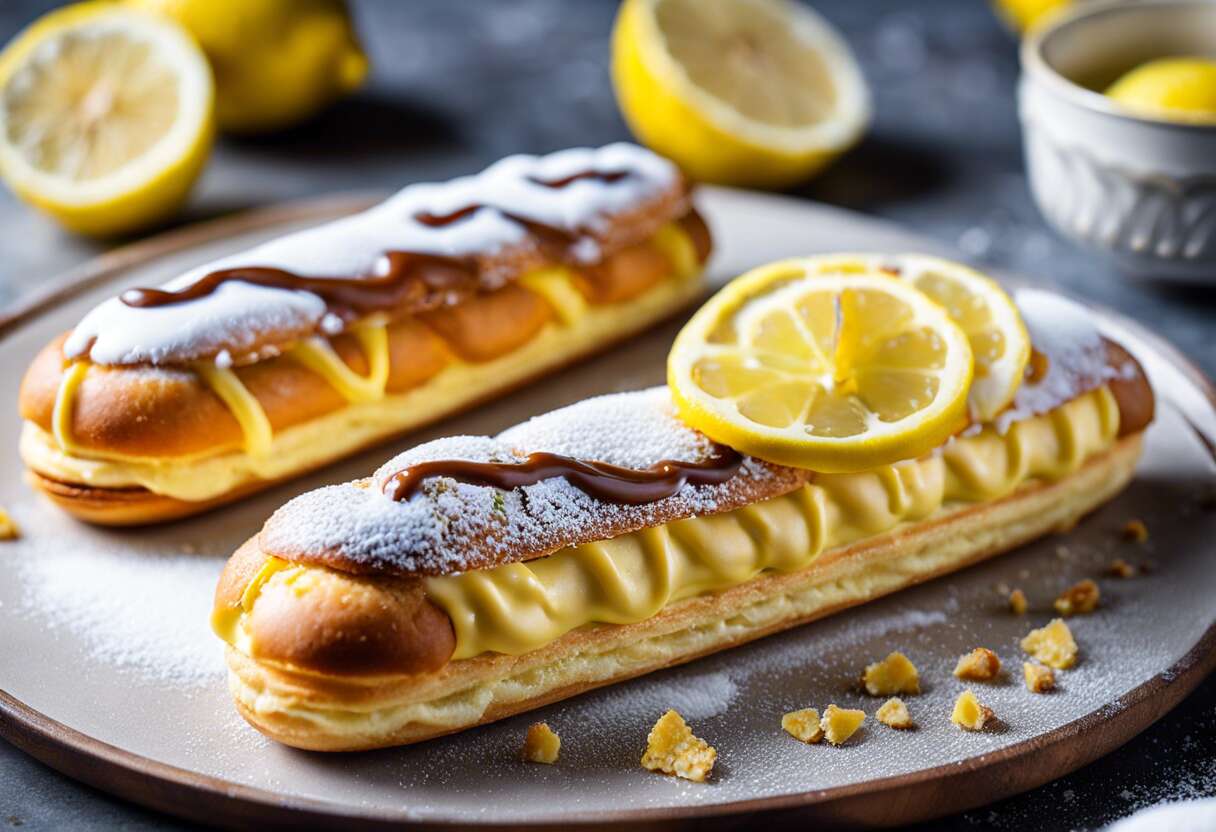 Recette d’éclairs au citron et praliné : saveurs gourmandes