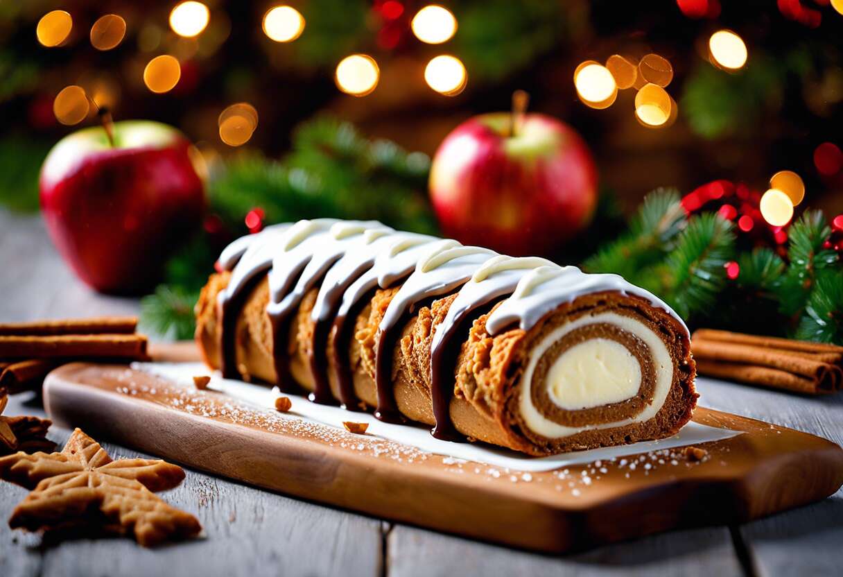 Recette facile de bûche pomme spéculoos pour Noël 2024