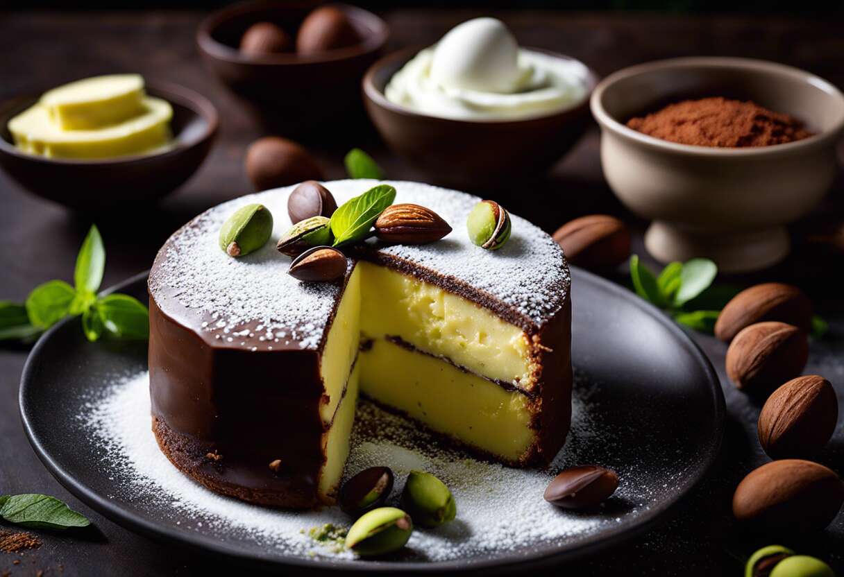 Recette moelleux pistache et chocolat