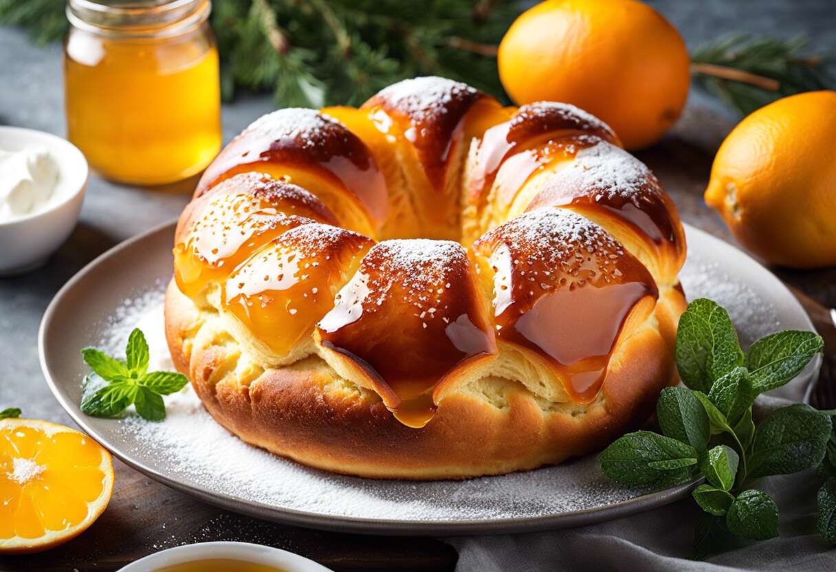 Recette de couronne briochée au miel