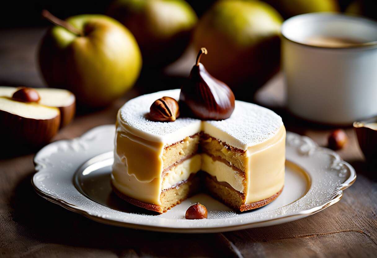 Recette d'entremets individuels marrons poires