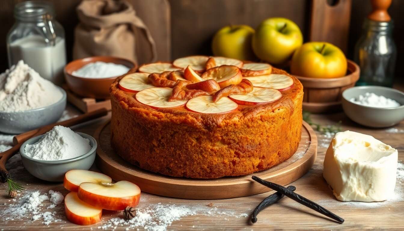 Recette de gâteau aux pommes et mascarpone