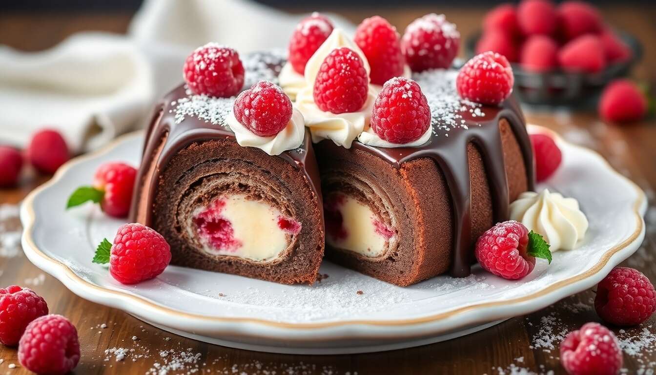 Bûche chocolat framboise : recette gourmande