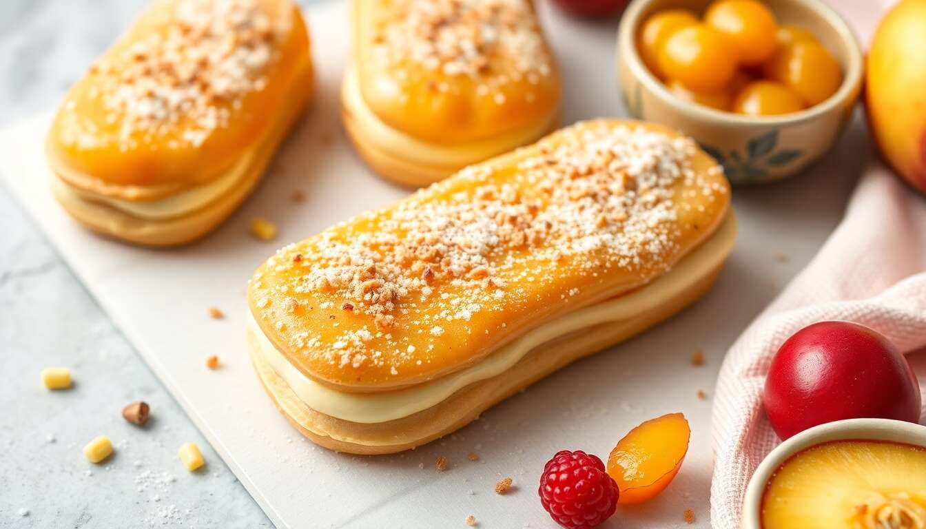 Éclairs à la pomme et crème brûlée