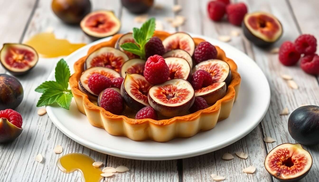 Recette de tarte figues et framboises