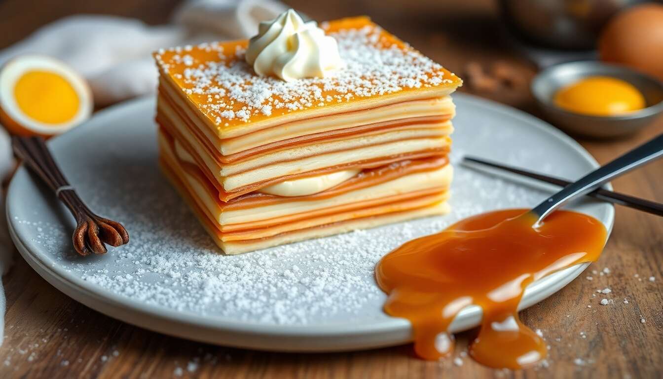 Recette de mille-feuille vanille caramel