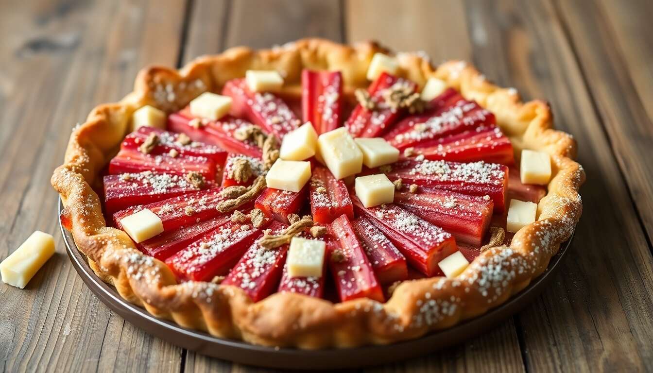 Recette de tarte rustique à la rhubarbe