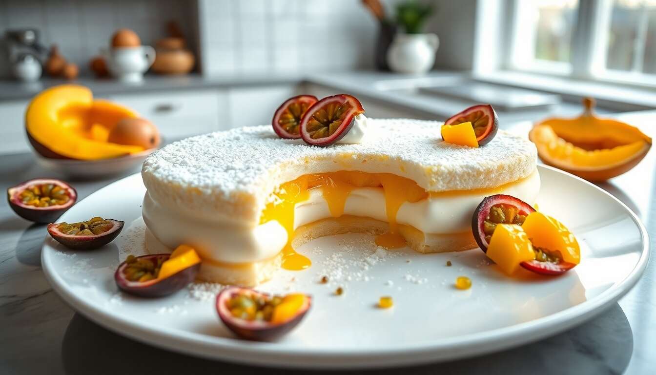 Recette d'entremets coco, mangue et passion