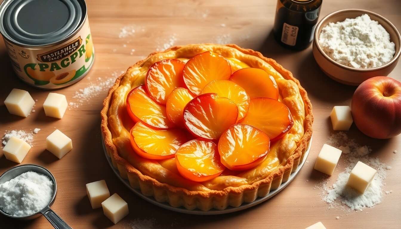 Recette de tarte aux pêches facile