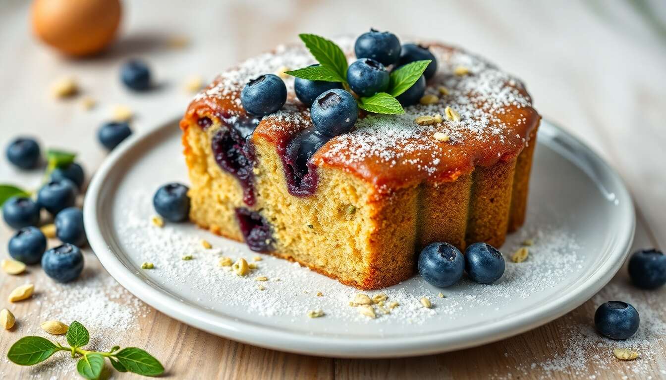 Recette de cake pistache et myrtilles moelleux