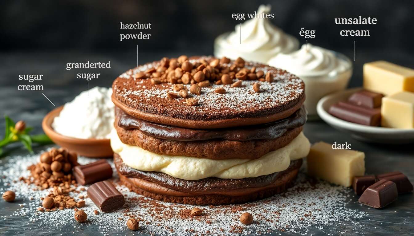 Dacquoise Noisette Chocolat : recette Gourmande