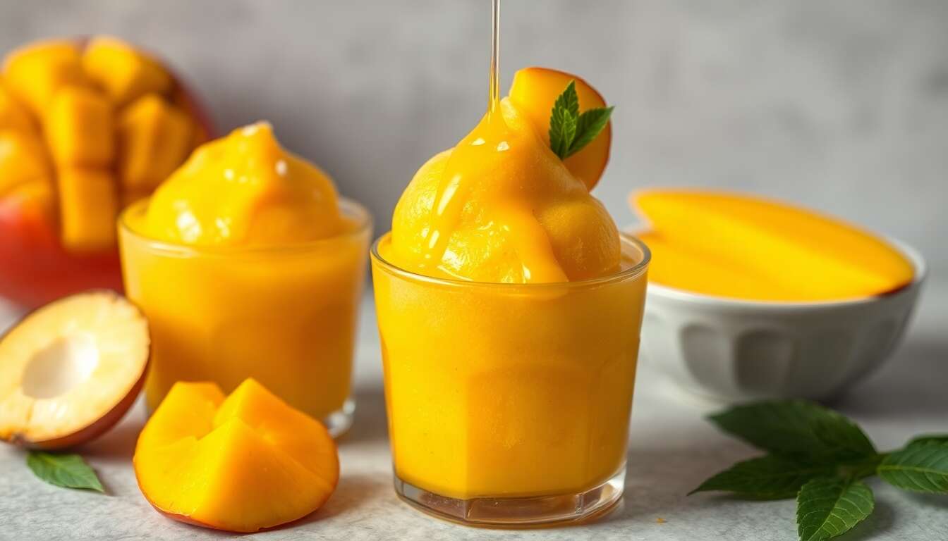 Sorbet mangue maison sans machine