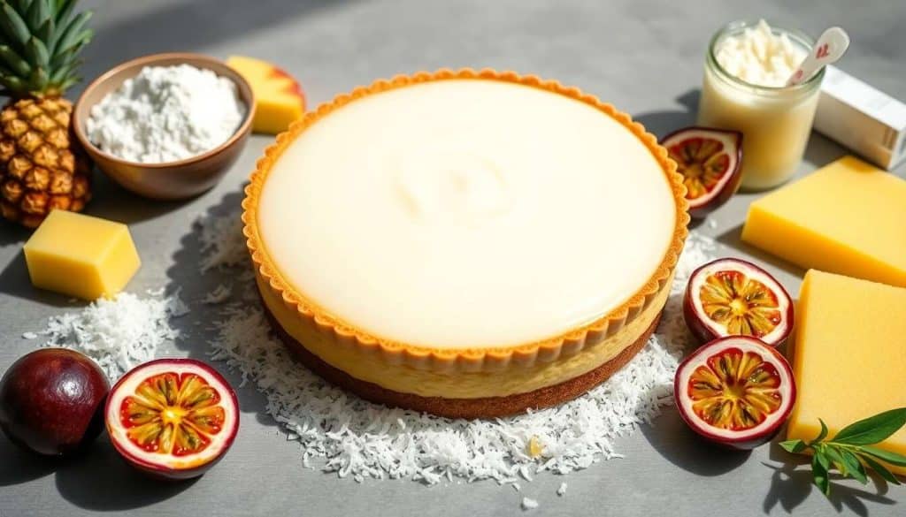 Tarte exotique coco, ananas et passion : recette gourmande