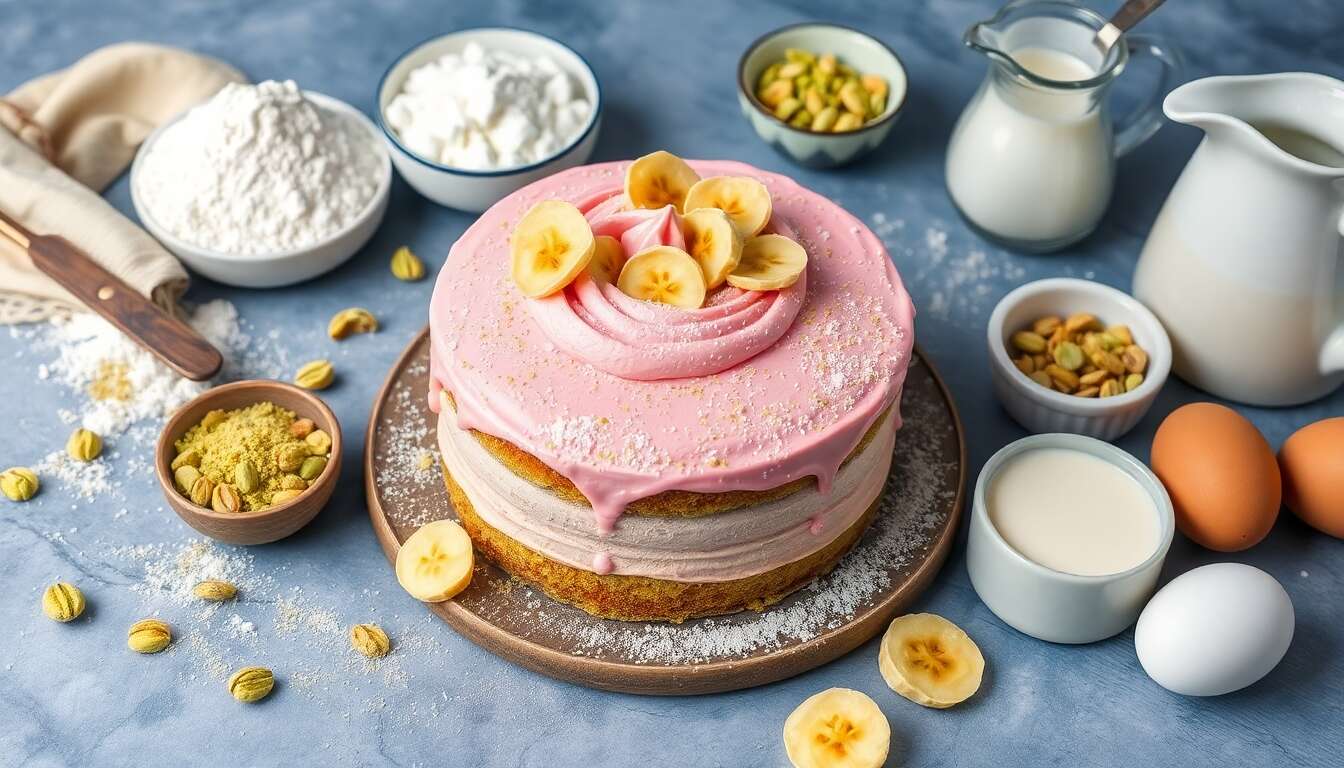 Gâteau rose banane pistache : une recette gourmande et colorée