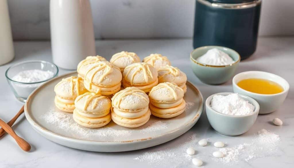 Délicieux macarons nuages : chocolat blanc et vanille