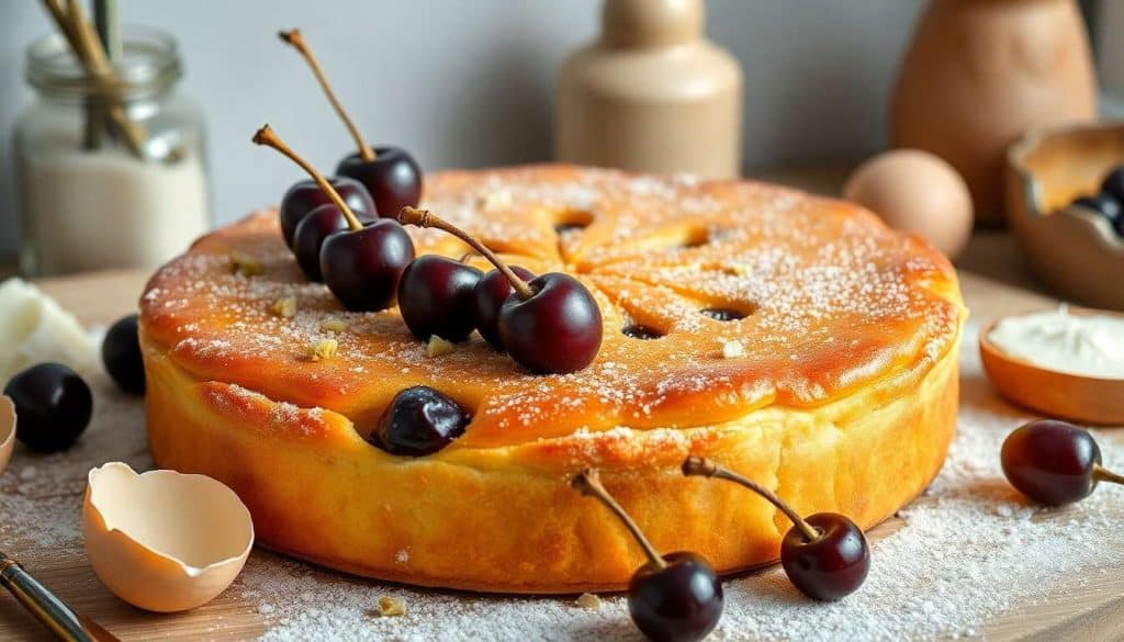 Gâteau basque pistache et cerises noires : une recette gourmande