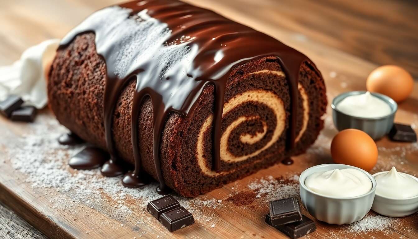 Gâteau roulé vertical au chocolat : recette facile et gourmande