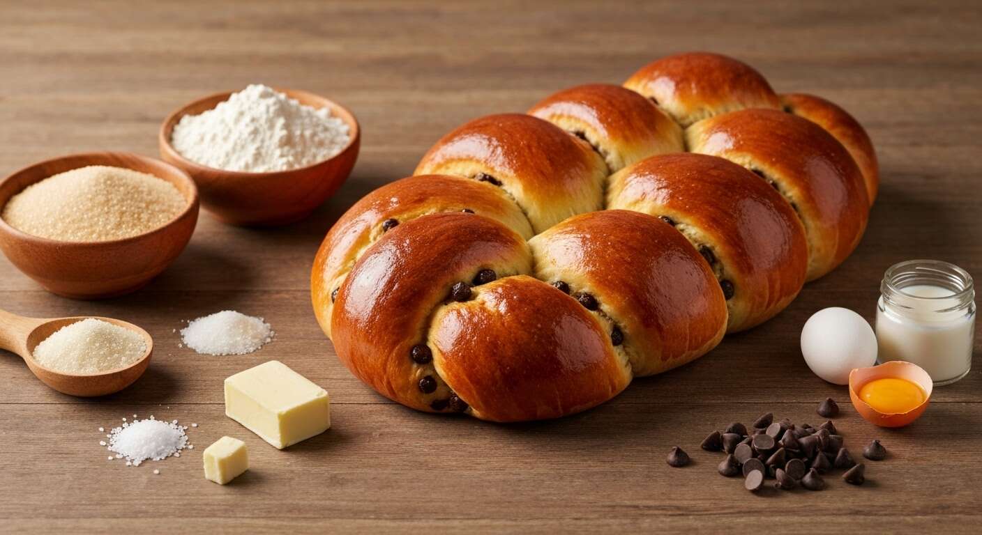 Brioche tressée aux pépites de chocolat : la recette gourmande