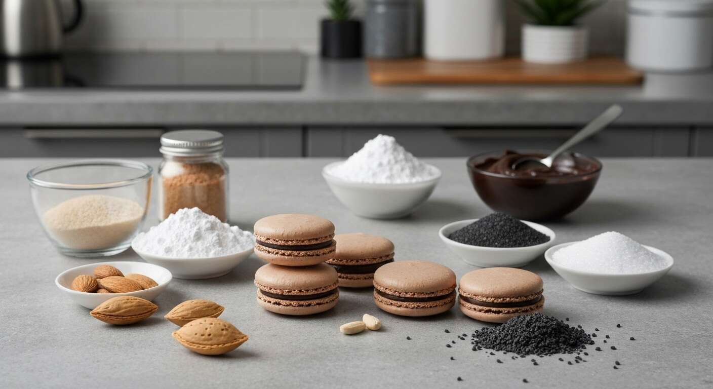 Macarons d'Halloween au sésame noir sans gluten : recette gourmande
