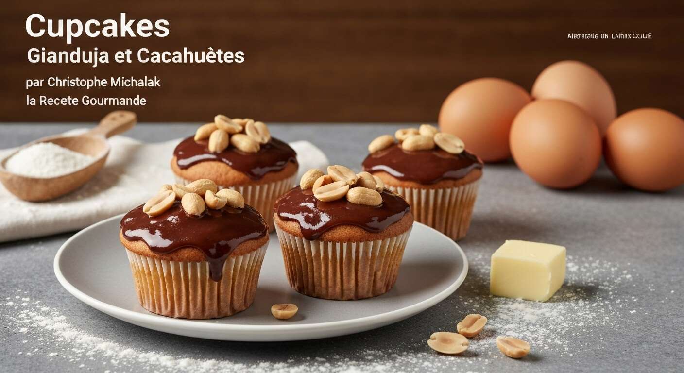 Cupcakes Gianduja et Cacahuètes par Christophe Michalak : la Recette Gourmande