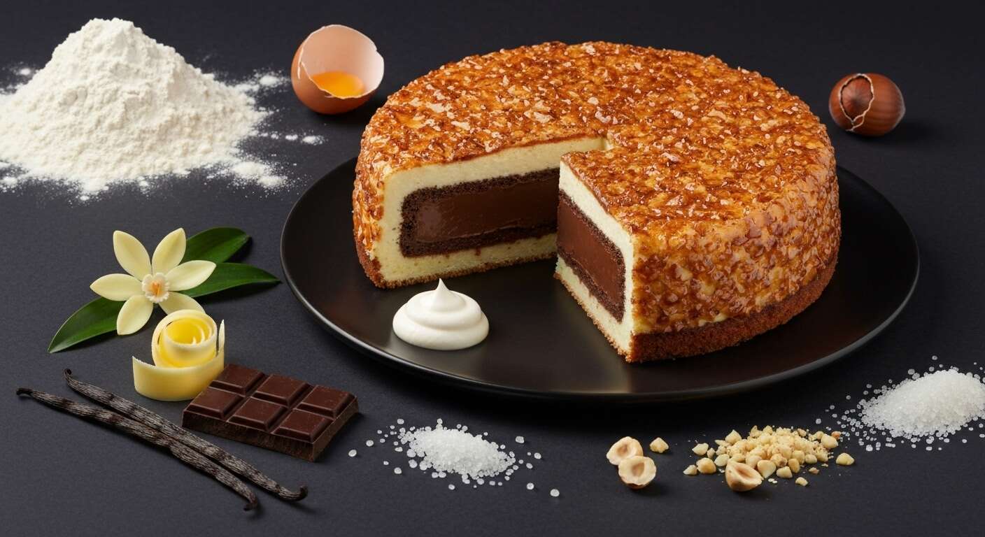 Gâteau vanille insert chocolat et glaçage rocher : la recette ultime