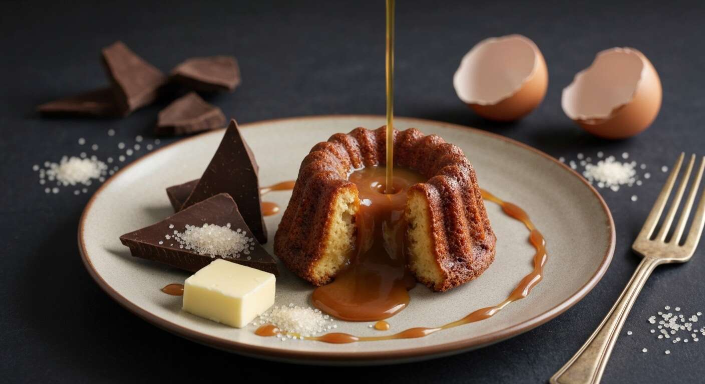 Moelleux caramel au coeur coulant : recette irrésistible