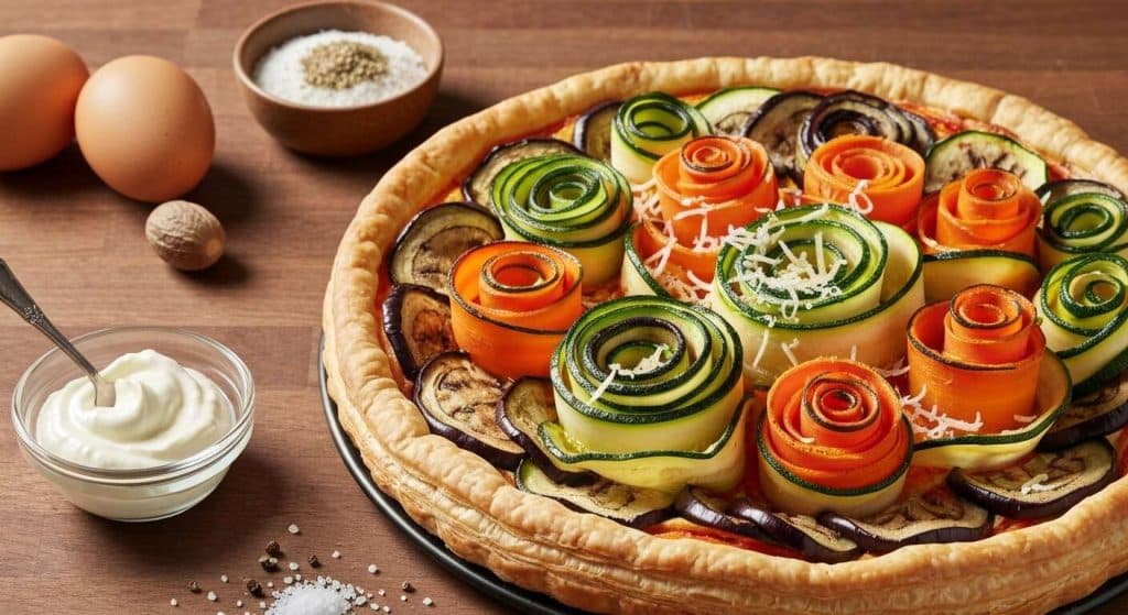 Recette de tarte spirale aux légumes colorés