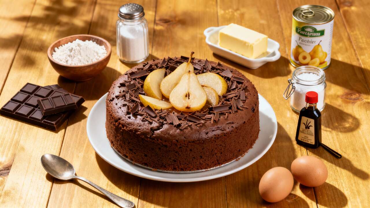 Recette irrésistible: gâteau poires chocolat maison