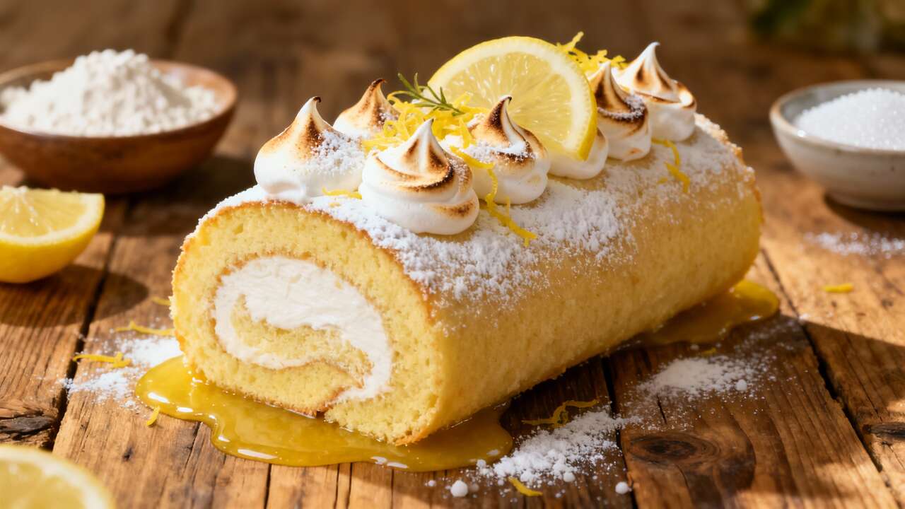 Bûche roulée façon tarte au citron meringuée : la recette gourmande
