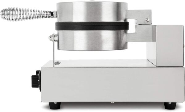 Gaufrier Professionnel Électrique 1000W En Acier Inox (Fonction Minuterie Jusqu'à 5 min, Température 50-300 °C, 4 Pieds en Caoutchouc Antidérapants, Revêtement Antiadhésif)