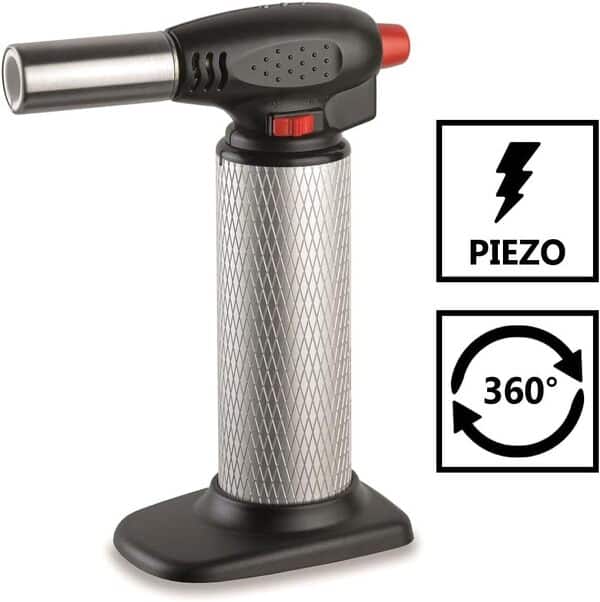 KEMPER - Chalumeau de cuisine piezo professionnel micro torche gaz rechargeable - toutes positions 360°