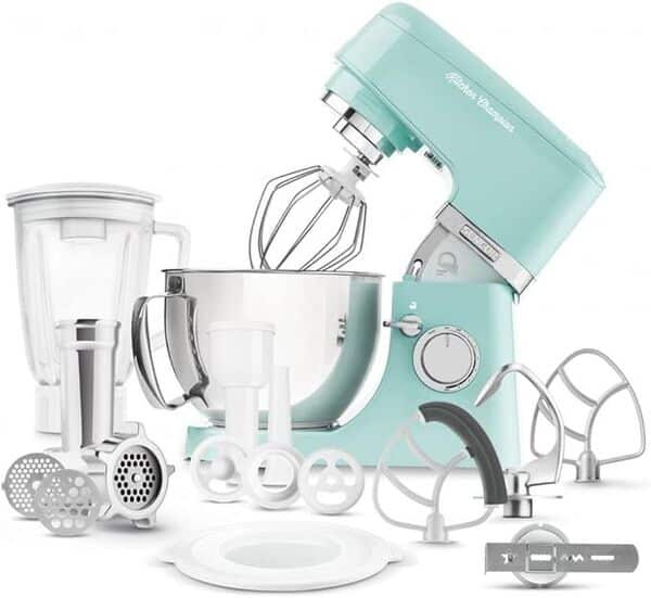 SENCOR STM 6351GR Robot Multifonctions 1 000 W Robot Pâtissier, Blender Professionnel 8 Vitesses Fonction PULSE Bol d'Acier Inoxydable 4,5 L